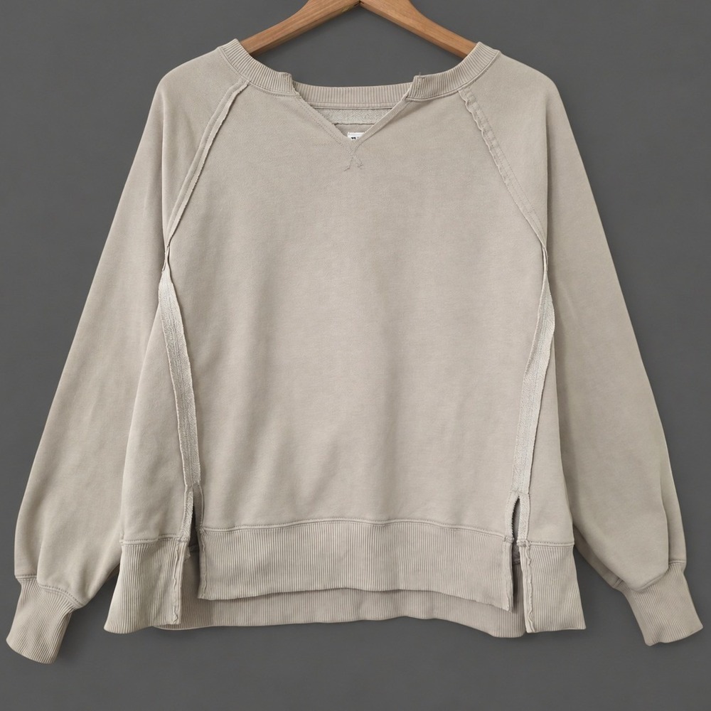 American Eagle Seriously Lived In Oversized Sweatshirt Sz XS Exposed Seam Shabby